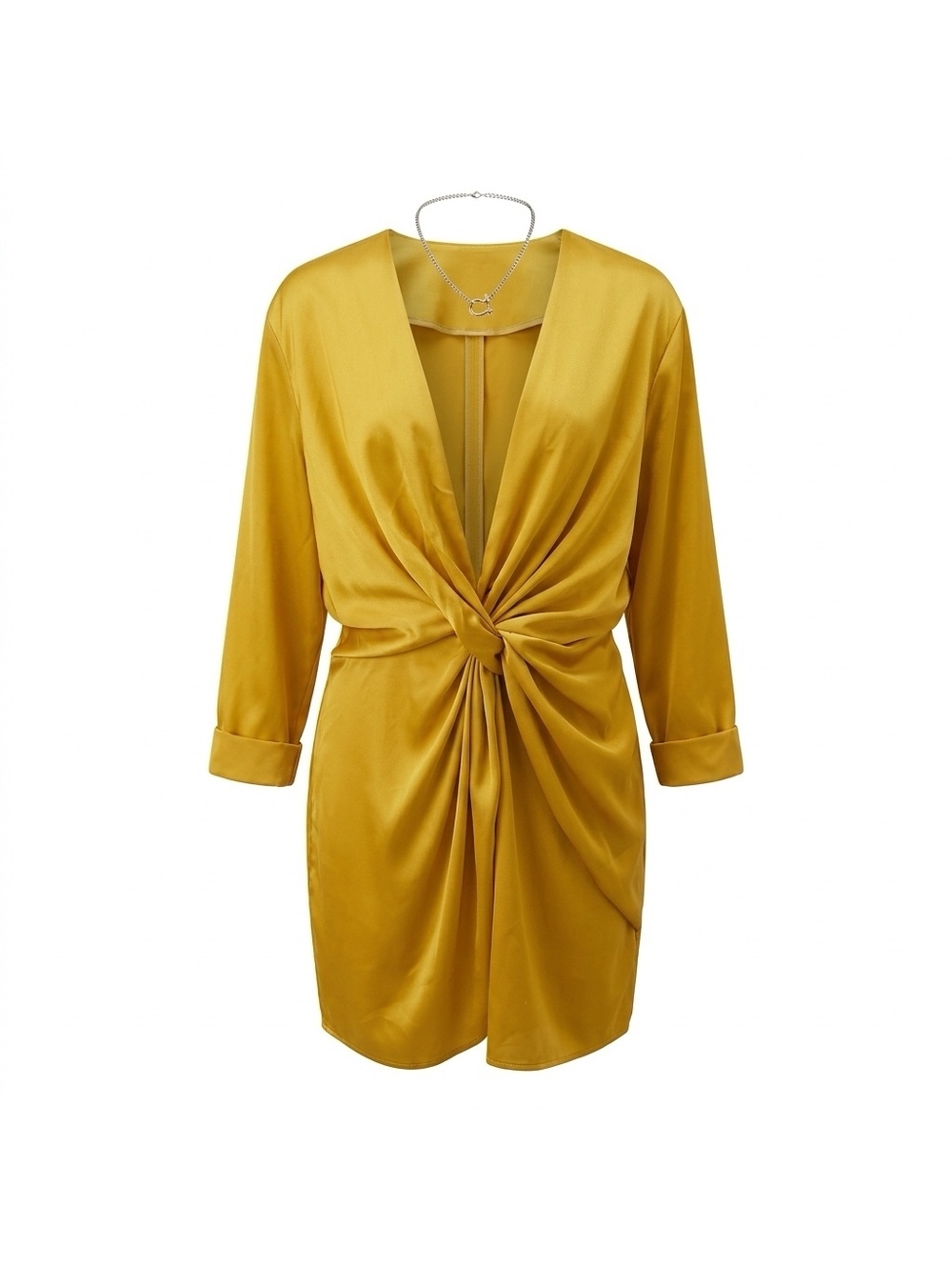 Koco &K London yellow Note satin mini dress